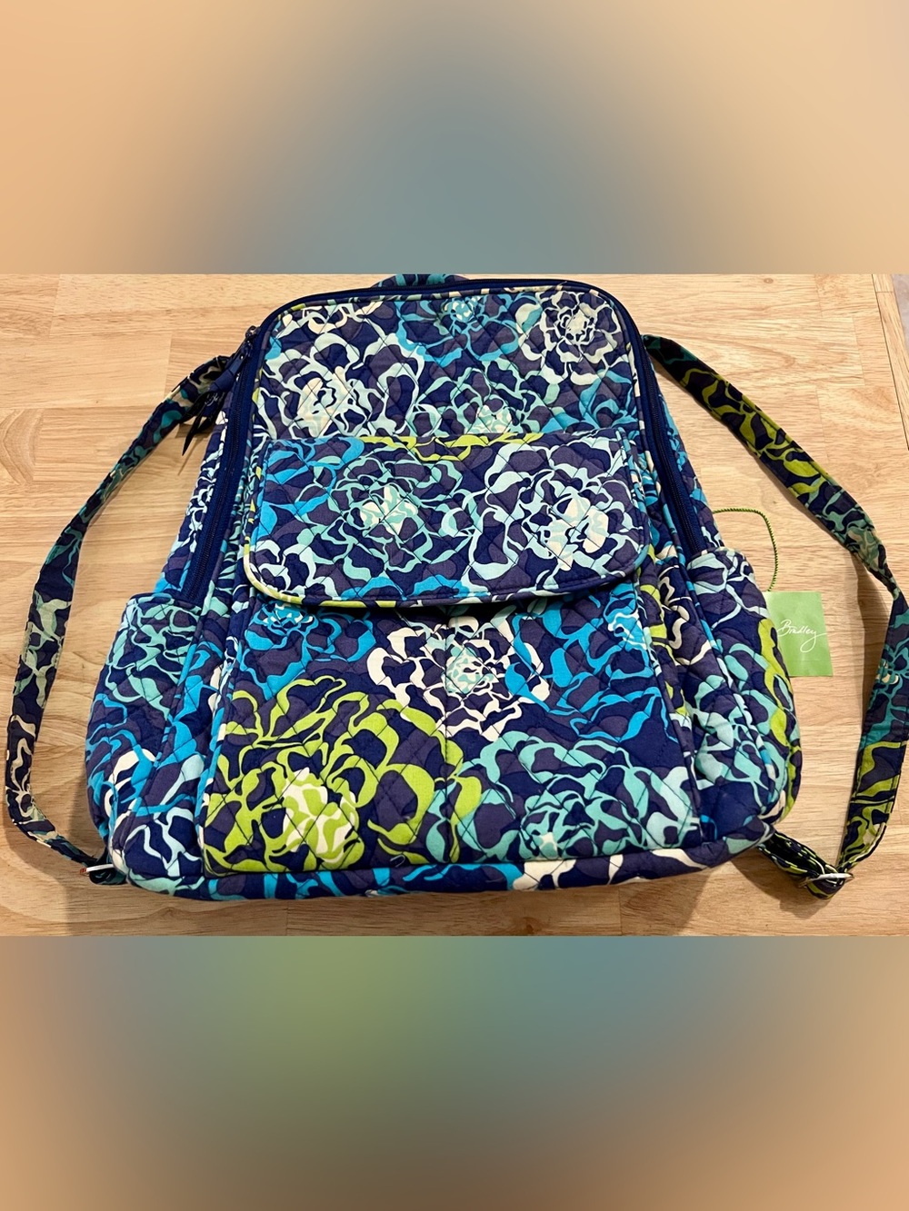 Vera Bradley Campus Ultimate Backpack, Retired, Katalina Blues, Quilted Cotton